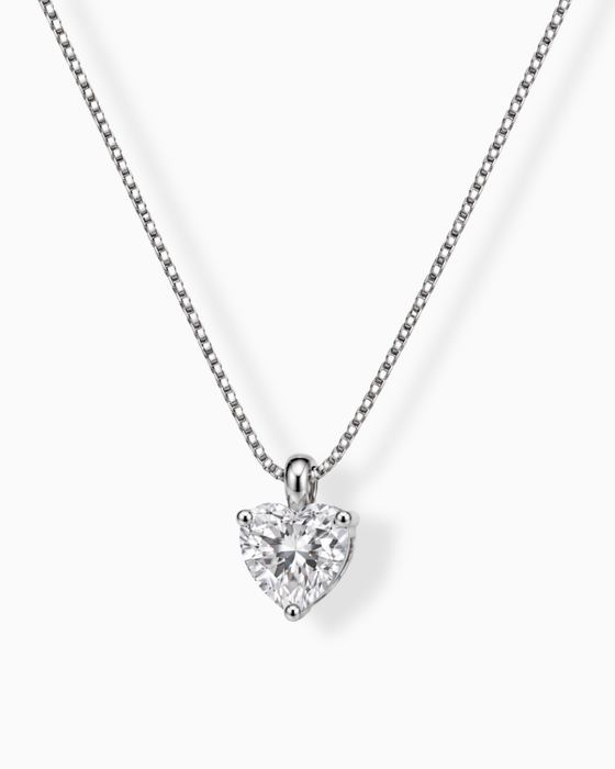 AVERELLE Herzkette Silber mit Zirkonia – 18K Weißvergoldung