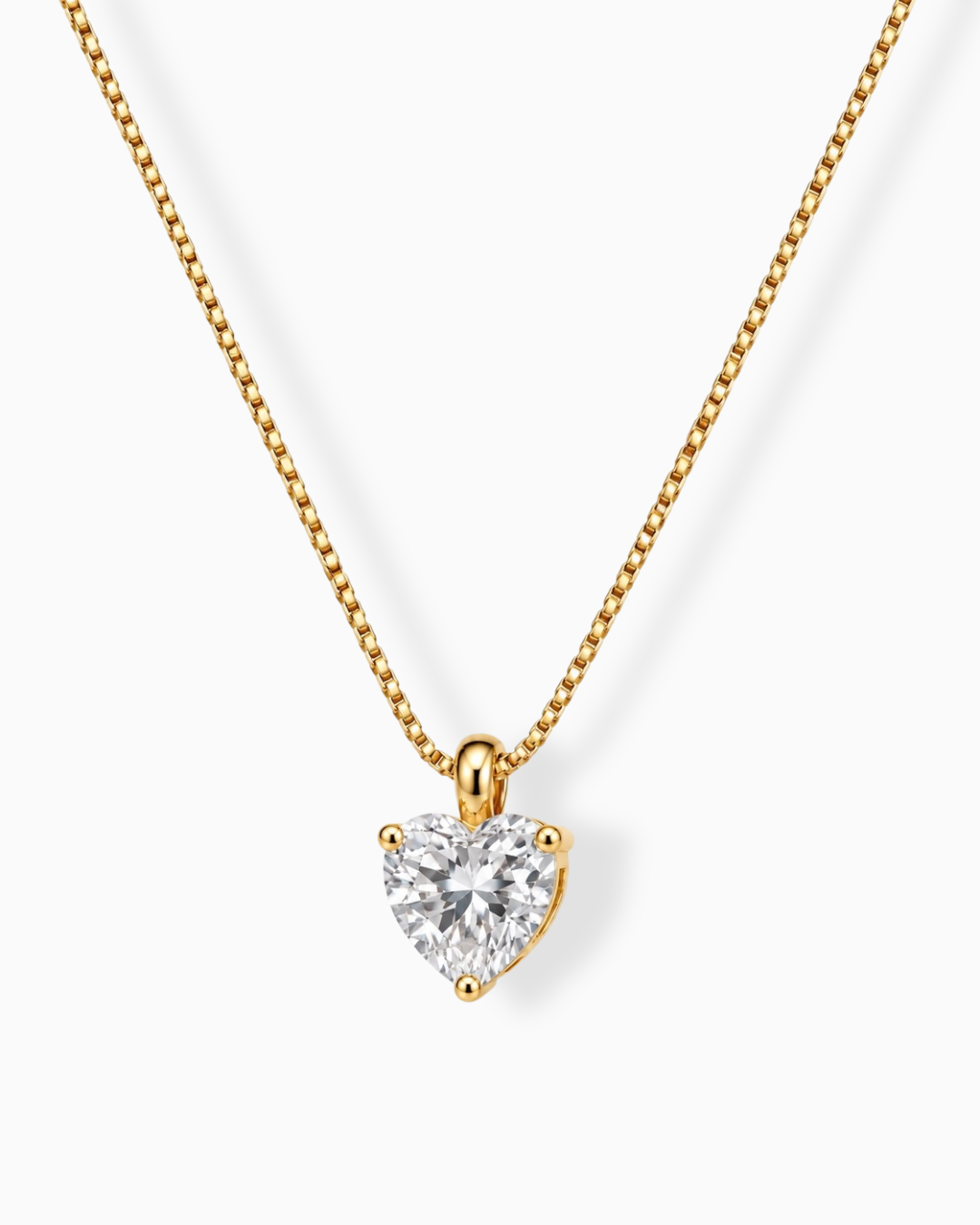 AVERELLE Herzkette Gold für Damen mit Zirkonia, 18K vergoldet – Ansicht 1